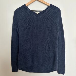 Gap Blue Cable Knit Sweater Soft V Neck